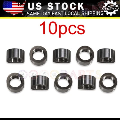 10PACK 02 O2 Oxygen Sensor Curve Notched Nut Bung M18 X 1.5 304 Stainless Steel - Image 1 of 4