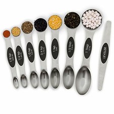 Measuring Spoons Set Magnetic Measuring Spoon Stainless Steel Dual Sided