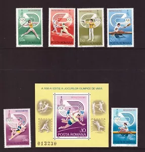 Rumania 1980 Juegos Olímpicos Set Hoja MNH Sellos Como Nuevos - Imagen 1 de 1