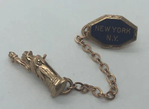 Vintage 1940’s Souvenirs Lapel Pin NEW YORK CITY Statue of Liberty - Picture 1 of 3
