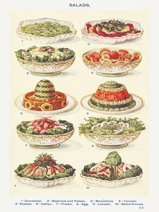Poster Decoration.Home Wall art.Kitchen chef design.Exotic salads shop.15237 - Picture 1 of 1