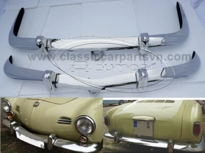 Volkswagen Karmann Ghia Euro style (1970 – 1971) bumpers by stainless steel NEW - Image 1 of 4