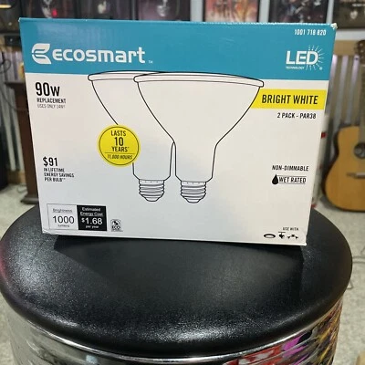 ECOSMART LED Flood Light Bulb 90W Equivalent Wet Rated Bright White - 2 BULB BOX - Image 1 of 4