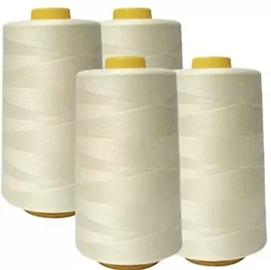 4Pack of 6000 Yard Spools Sewing Thread All Purpose Spun Polyester Overlock Cone - Picture 1 of 53