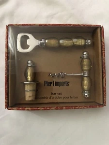 Pier 1 Imports Jewel Tone Bejeweled Designer 3 Pc Bar Tool Set Kit Sealed New - Picture 1 of 4