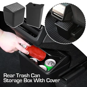 Car Rear Trash Can Cover Press Open Design Bin Storage Box Organizer Accessorie - Bild 1 von 13