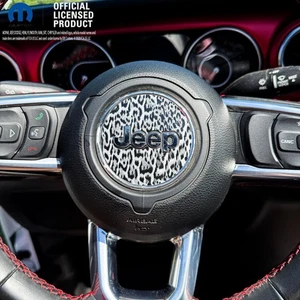Jeep Wrangler JK Steering Wheel Circle Grayscale Leopard Vinyl Decal 2007-2017 - Picture 1 of 5