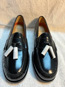 Cole Haan Grand Pinch Tassel Loafers Black Leather Shoes Mens 9.5M NEW B4 - Picture 1 of 6