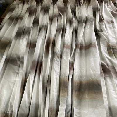 Par de cortinas plisadas personalizadas Estate Palm Beach Ombre seda lino 45”X126” usadas en excelente estado Foto 1 de 4