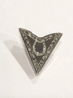 Vintage Southwestern Shirt Collar Tip Horseshoe Silver Tone Single - Image 1 of 4
