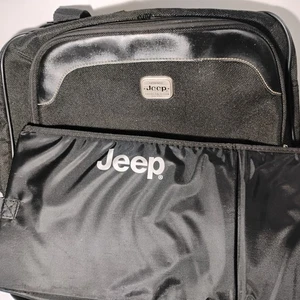 Authentic Set Jeep Brand Duffle Travel Bag & Collapsible Storage Tote Black Logo - Picture 1 of 11