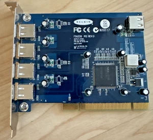 Belkin F5U220 USB 2.0 PCI Karta interfejsu 5 portów USB (4 zewnętrzne 1 wewnętrzne) - Zdjęcie 1 z 4