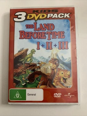 Land Before Time I, II, III (DVD) 3 Movie Animation Region 4 &2 - Image 1 of 4