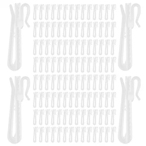 100 Pcs Adjustable Plastic Curtain Hooks Drapes Hook for Home Use - Bild 1 von 12