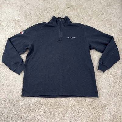 PORT AUTHORITY 卫衣 男式 XL 灰色 黑色 PULLOVER 1/4 拉链 波音 BCA 休闲 — 第 1/4 张图片