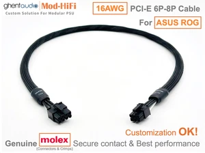 β‘οΈ16AWG PCI-E GPU 6P Cable for ASUS ROG THOR Platinum III 1000W -π70cm/27 inch - Picture 1 of 8