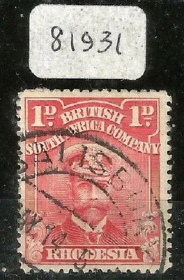 Rhodesia 1913-22 1d Rose-Carmine (SG: 204 tono) P15 (el mismo color que el P14 Foto 1 de 3