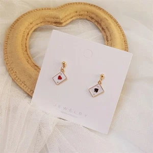 Pendientes de corazón de as de póker para mujer joyas de moda - Imagen 1 de 9