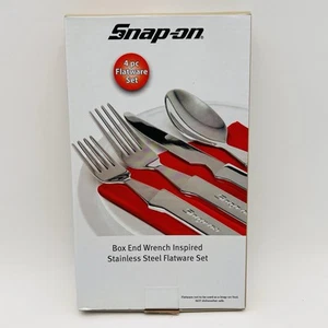 Snap on Box End Wrench 4pc Flatware Set 18/0 Stainless Steel Silverware New - Picture 1 of 3