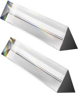 2 Pack 6-inch Crystal Optical Glass Triangular Prism for Photography, Kids,... - Picture 1 of 6