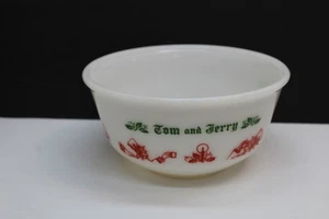 Vintage Tom und Jerry Milchglas Weihnachten Bowle Schale Hasel & Atlas - Bild 1 von 5