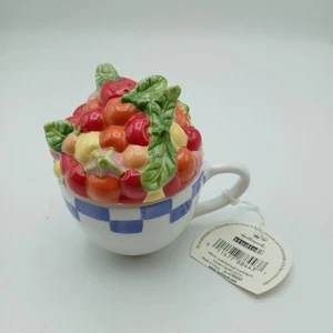Hallmark Salt And Pepper Shakers Tomatoes Teacup Fun Vintage Style - Picture 1 of 6