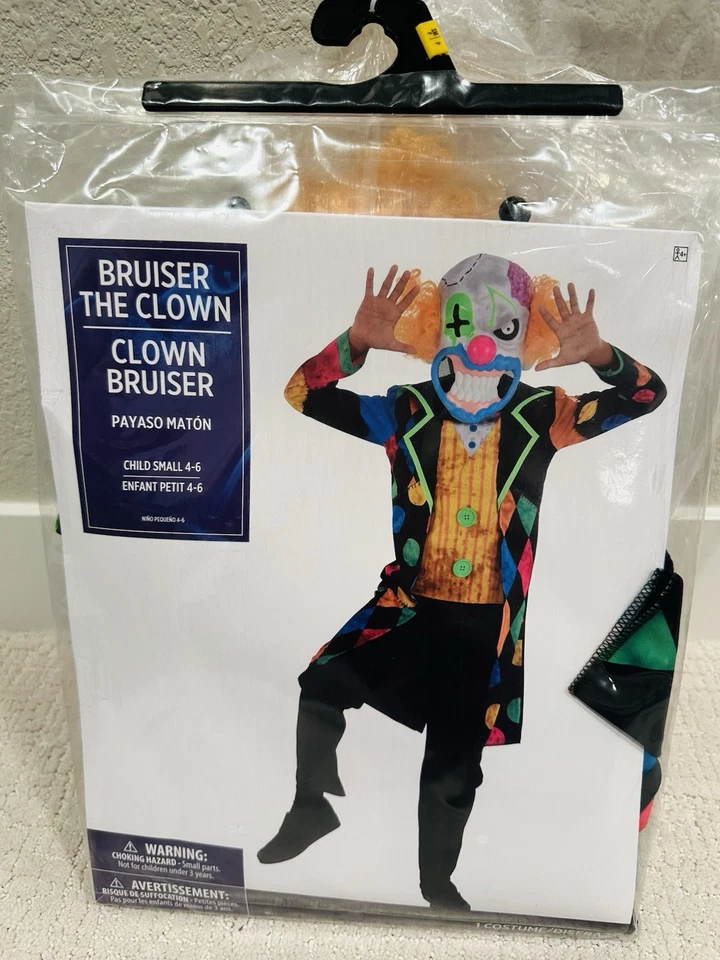Nuevo Disfraz Bruiser el Payaso Circo Carnaval Halloween Niño Mediano 4-6 Foto 1 de 4