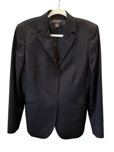 Brooks Brothers Damen Nadelstreifen Wolle Blazer Größe 12 Marine Karriere Profi - Bild 1 von 6