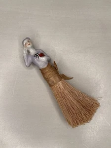 Vintage Ceramic Half Doll Flapper Lady Clothes Crumb Brush Sweeper Made In Japan - Picture 1 of 9