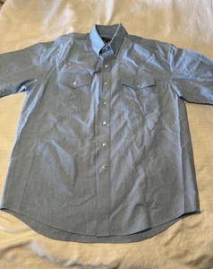 Roper Herren Work Denim Jeans Hemd Button Down Kurzarm Größe L Blau - Bild 1 von 6