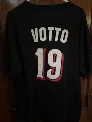 Joey Votto #19 Cincinnati Reds MLB Merchandise t-shirt Black Men's XL Baseball - Image 1 of 4