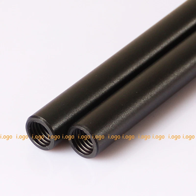 Juego de 2 varillas roscadas negras de 15 cm de largo Φ15 mm para sistema de riel de plataforma DSLR enfoque de seguimiento Foto 1 de 1