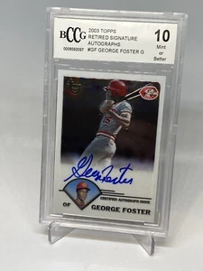 2003 Topps retirado George Foster autógrafo automático Cincinnati Reds BCCG 10 BECKETT - Imagen 1 de 6