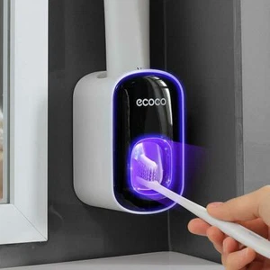 Wall Mount Automatic Toothpaste Squeezer Toothbrush Holder Tool Bathroom Access - Picture 1 of 11