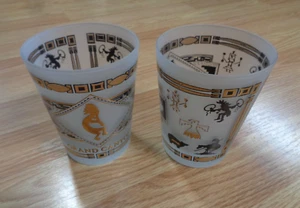 x2 - GRAND CANYON ARIZONA   22KT GOLD CUPS , Glasses 4.5" TALL native american - Picture 1 of 1