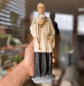 Statue St. S-LOUIS-MARIE Christ Sacred Catholic Church Chalkware Rare 19th⭐ - Picture 1 of 10