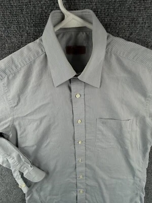 Givenchy Striped Blue Button Up Shirt Long Sleeve Size 95 Woven Point Collar - Image 1 of 4