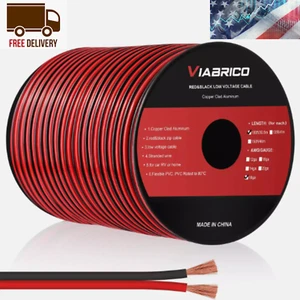 16 Stärke Draht 16 AWG Autokabel Elektrischer Draht 100 Fuß 2 Leiter Rot Schwarz - Bild 1 von 8