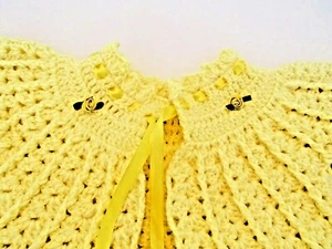 Baby Set, gehäkelt, gelb, Jacke, Mütze, Hose, 3 teilig - Bild 1 von 7