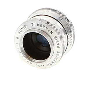 SOM Berthiot 25mm f/1.9 Cinor B Lens for C-Mount, Chrome {23mm Front Thread} - Picture 1 of 4
