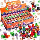 JOYIN 100 Pieces Halloween Assorted Stampers Kids Self-Ink Stamps (25 Designs,