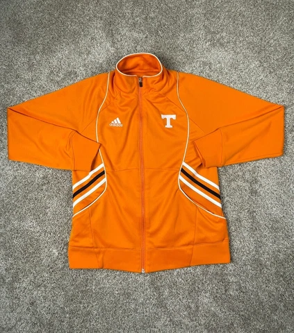 Adidas Tennessee Vols Full Zip Up Track Jacket Womens Small Orange w/ Logo Cover