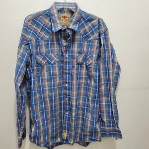 Larry Mahan Shirt Men’s XL Plaid Western Cowboy Collection Pearl Snap Rodeo - Picture 1 of 4