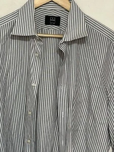 Ike Behar New York Long Sleeve Shirt Men’s 16.5 34/35 Striped Brown White - Bild 1 von 4