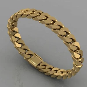 Brazalete Miami Cuban Link oro macizo o platino para hombre, moda, moderno, regalo - Imagen 1 de 15