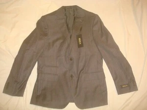 NWT Men's Ibiza CARDINO Striped Gray Wool Blazer Sport Coat 40R - Picture 1 of 10