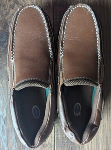 Mocasines Dr Scholls Para Hombre 9.5 M Advanced Comfort Cuero Marrón Sin Cordones 42J-D6 - Imagen 1 de 11