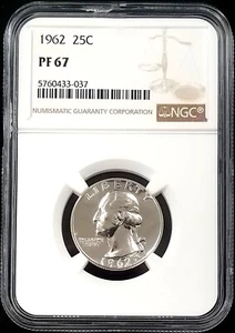 1962 Proof Washington Quarter certified PF 67 by NGC! - Picture 1 of 4