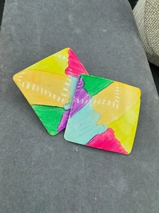 Pendientes retro de metal años 80 - multicolores - Imagen 1 de 3