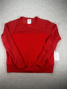 DKNY Camicetta Pullover Top Camicia Donna Piccola Maglia Rossa Illusione Classica - Foto 1 di 10